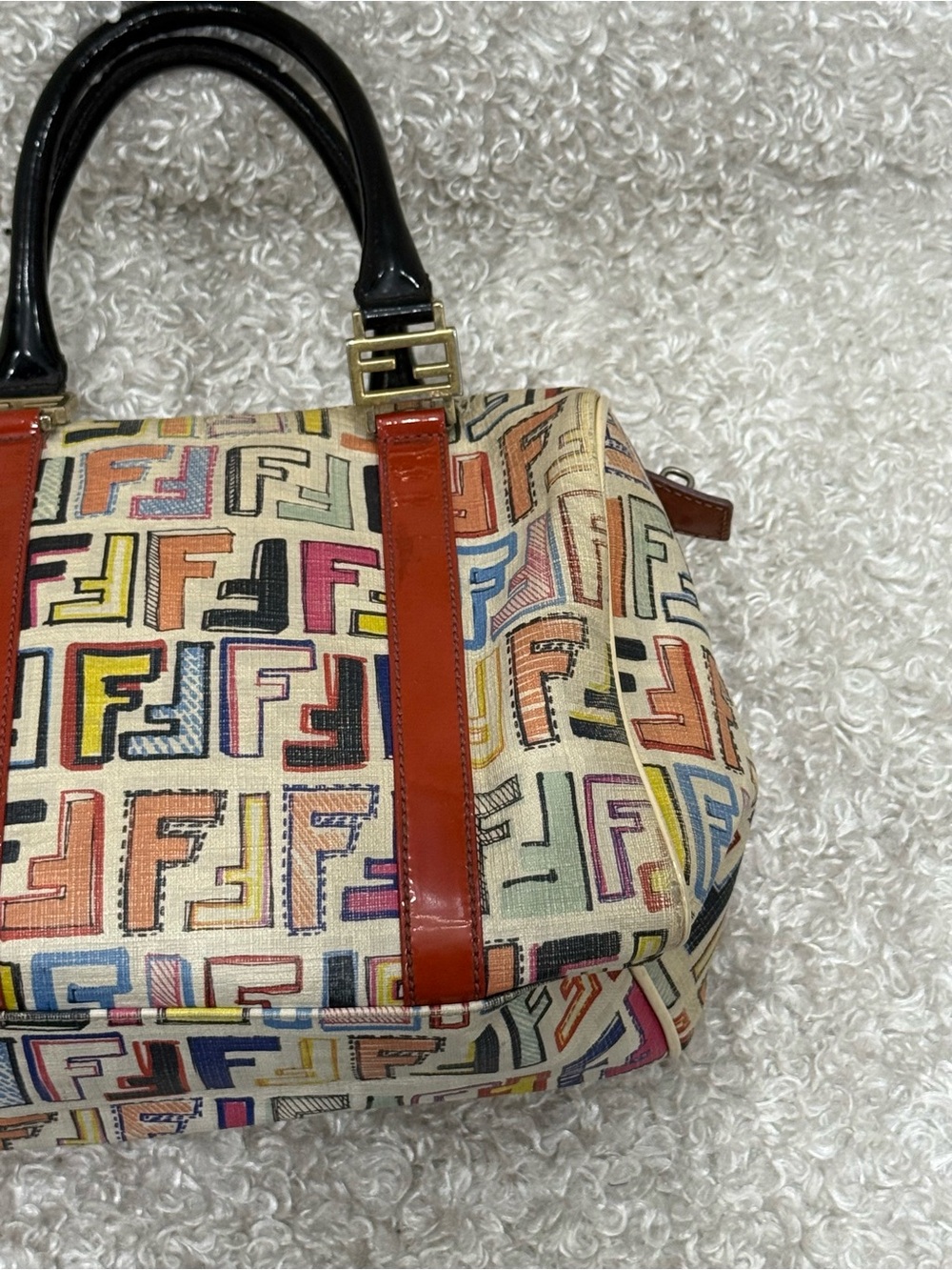 Fendi Forever Bauletto Multicolored Boston Bag - Picture 8 of 16